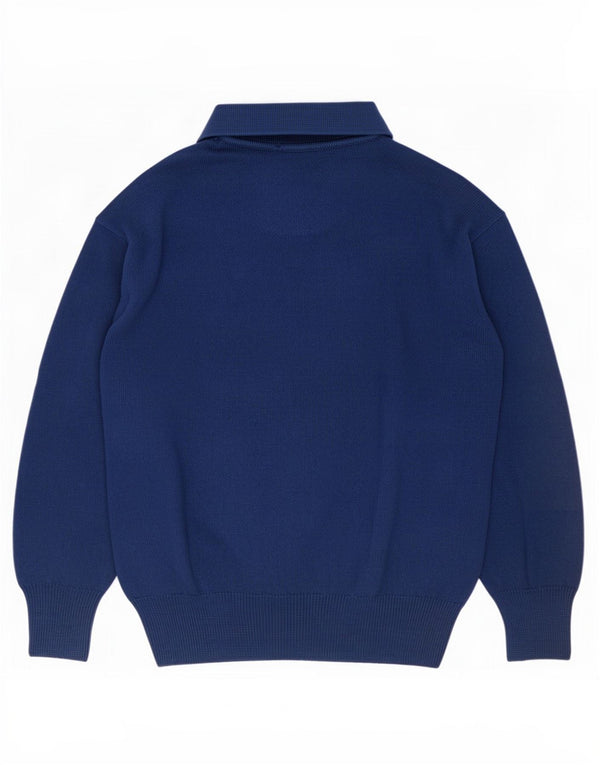 Fila Mens Polo Neck Jumper Sweater IT 46 Small Navy Blue