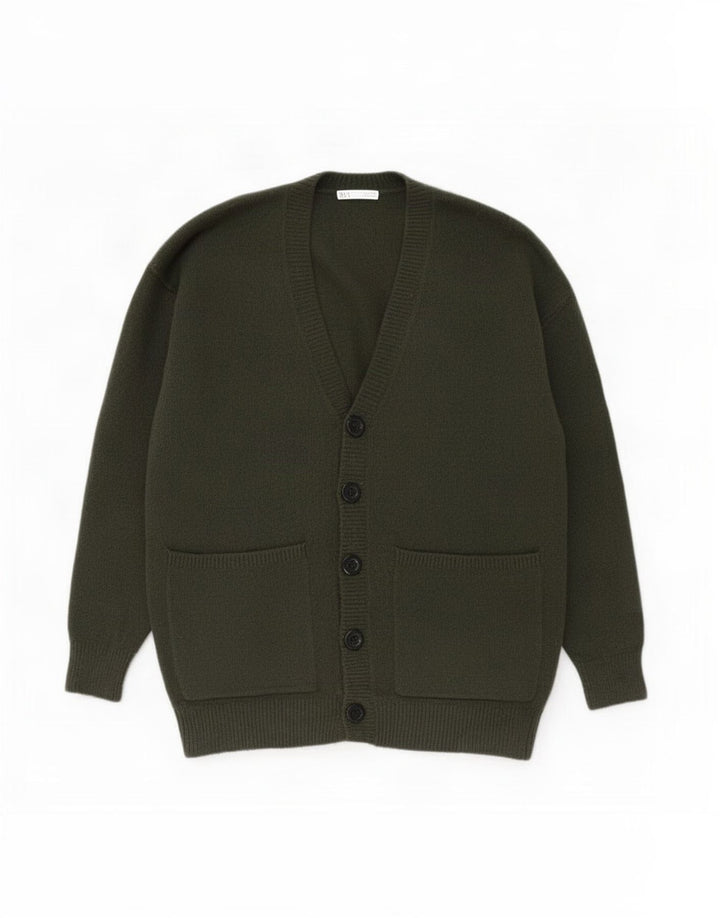 Zara Herren Strickjacke Medium Khaki Acryl