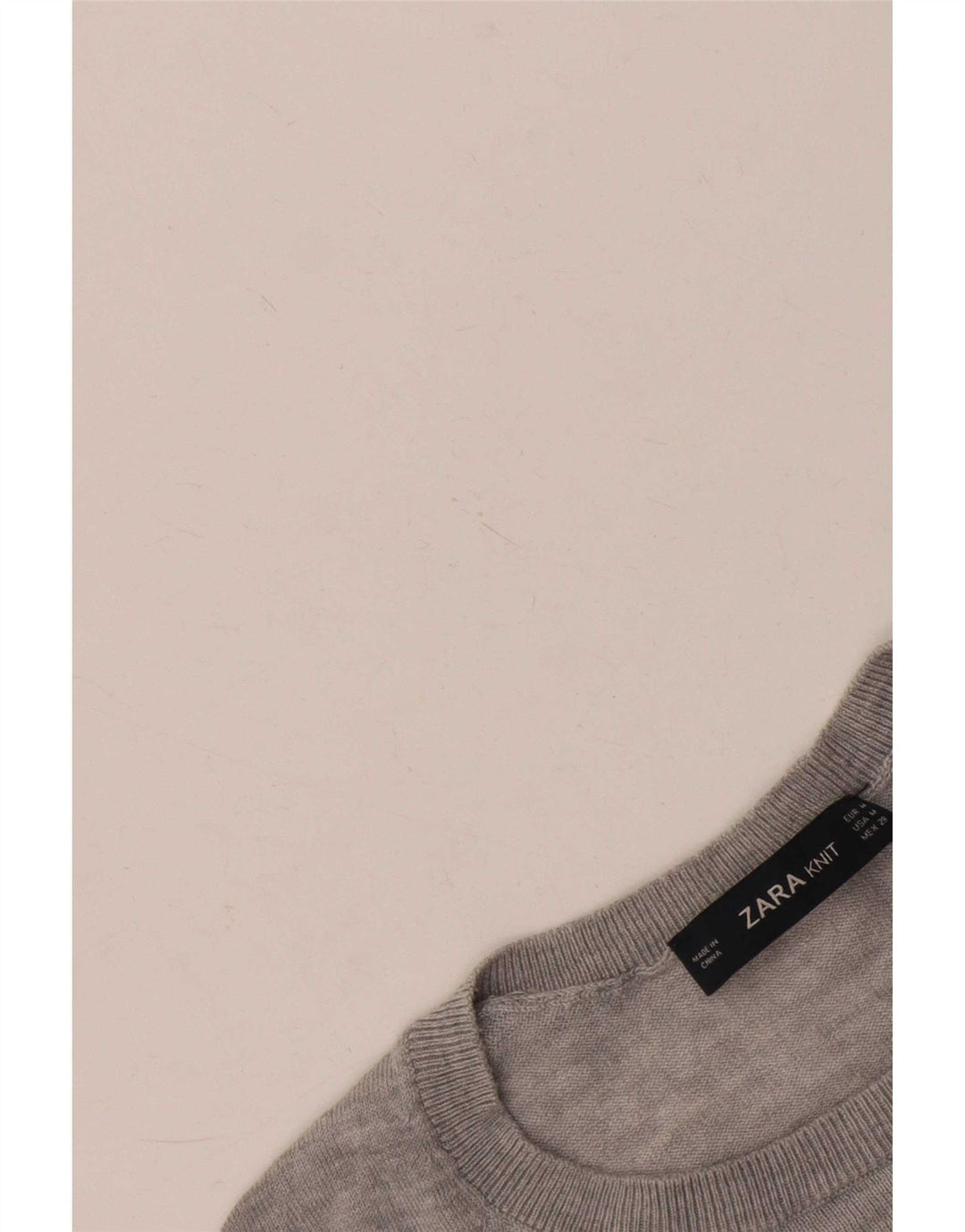 Zara Damen-Pullover mit Rundhalsausschnitt, Gr. 14, Mittelgrau