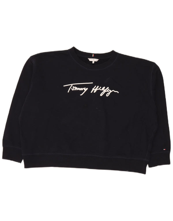 Tommy Hilfiger übergroßer Crop-Sweatshirt-Pullover für Damen, UK 20 2XL, Marineblau
