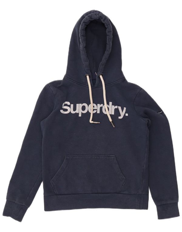 Superdry Damen-Pullover mit grafischem Kapuzenpullover, Gr. 8, Marineblau