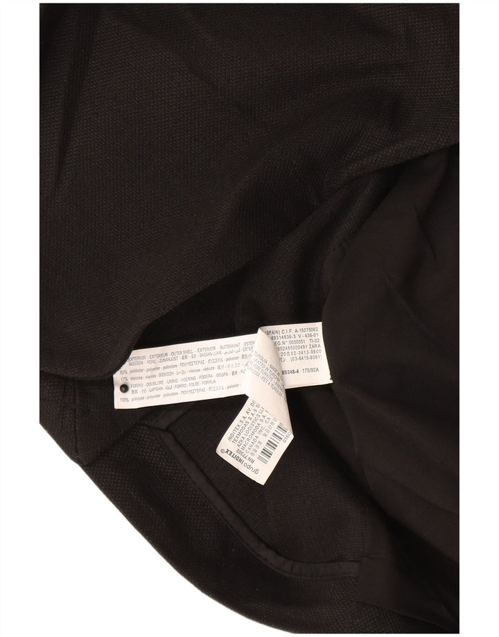 Zara Damen 2-Knopf-Blazerjacke UK 36 Small Schwarz Polyester