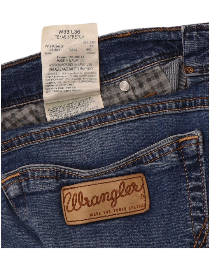 WRANGLER Damen Texas Stretch Straight Jeans W33 L31 Blaue Baumwolle
