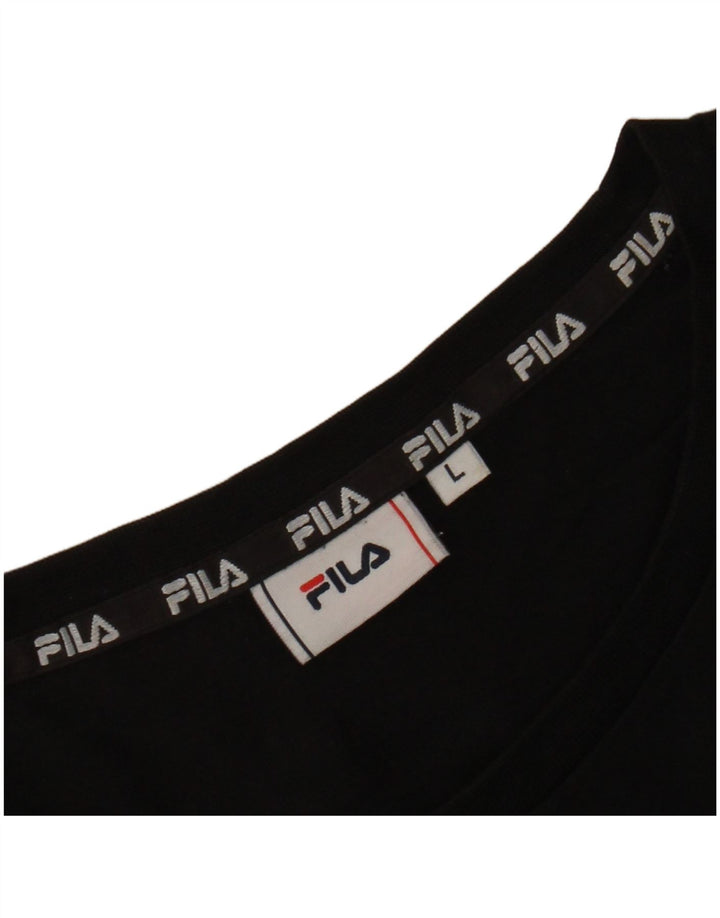 FILA Herren T-Shirt mit Grafik, Größe L, Schwarz