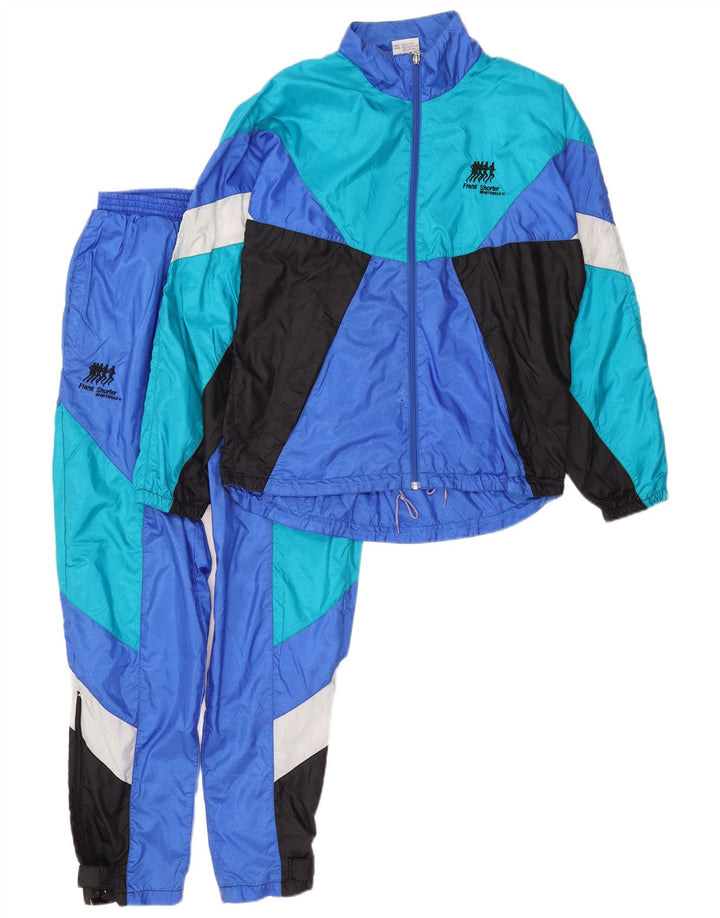 Frank Shorter Herren-Trainingsanzug aus mittelblauem Colourblock-Nylon