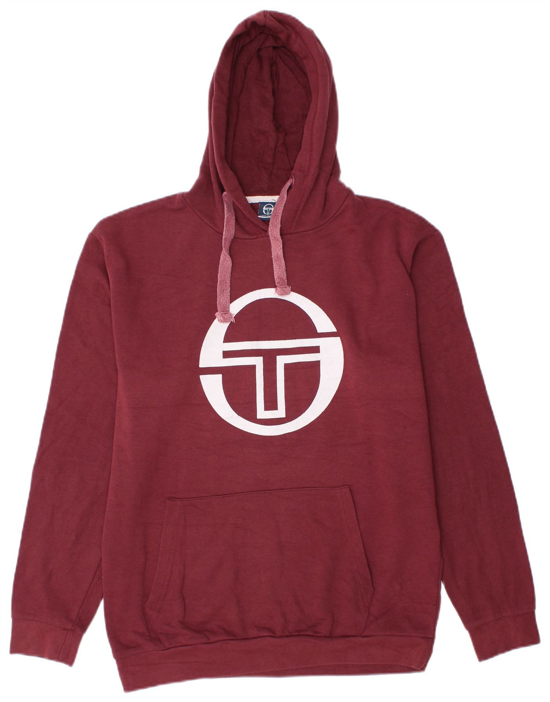 Sergio Tacchini Herren-Kapuzenpullover mit Grafik, mittlere kastanienbraune Baumwolle