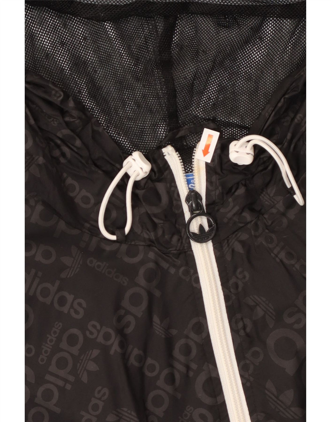 ADIDAS Herren Graphic Hooded Rain Jacket UK 38 Mittelschwarzes Polyamid