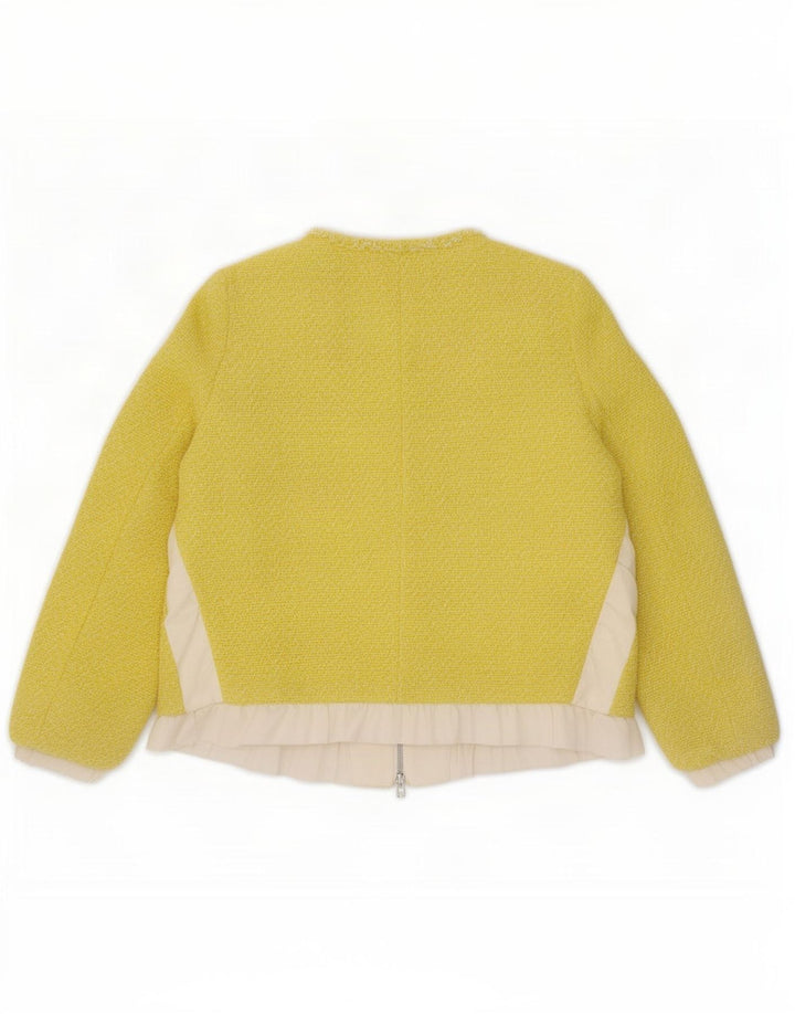 Zara Damen-Blazer mit durchgehendem Reißverschluss, UK 14, Mittelgelb, Farbblock