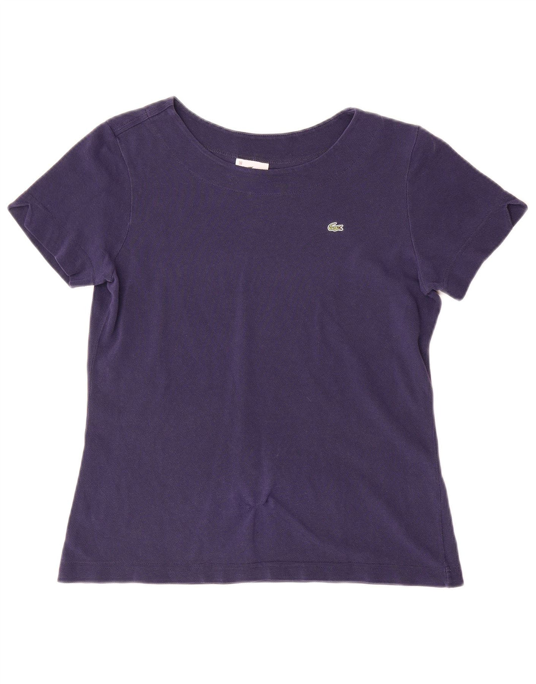 LACOSTE Damen T-Shirt Top Größe 38 Medium Marineblau Baumwolle