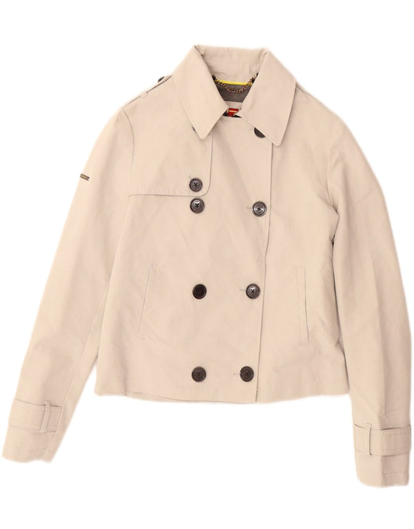 Superdry Damen Pea Coat UK 8 Small Grau Polyester