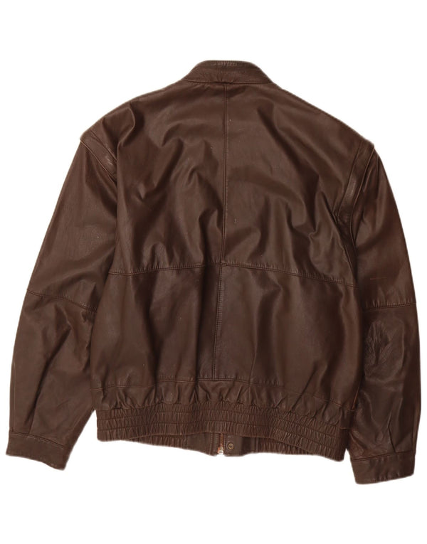 VINTAGE Herren Lederjacke IT 48 Mittelbraunes Leder