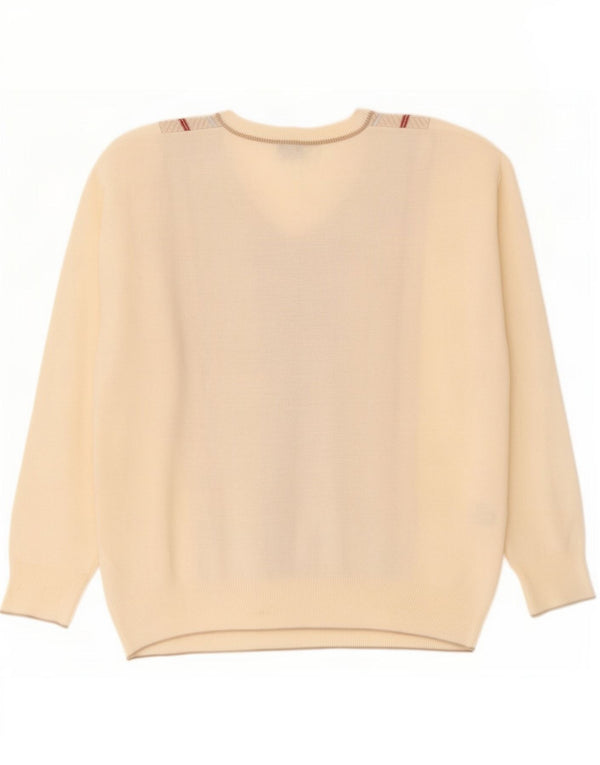 Gabicci Herren-Pullover mit V-Ausschnitt, XL, beige, Colourblock-Wolle