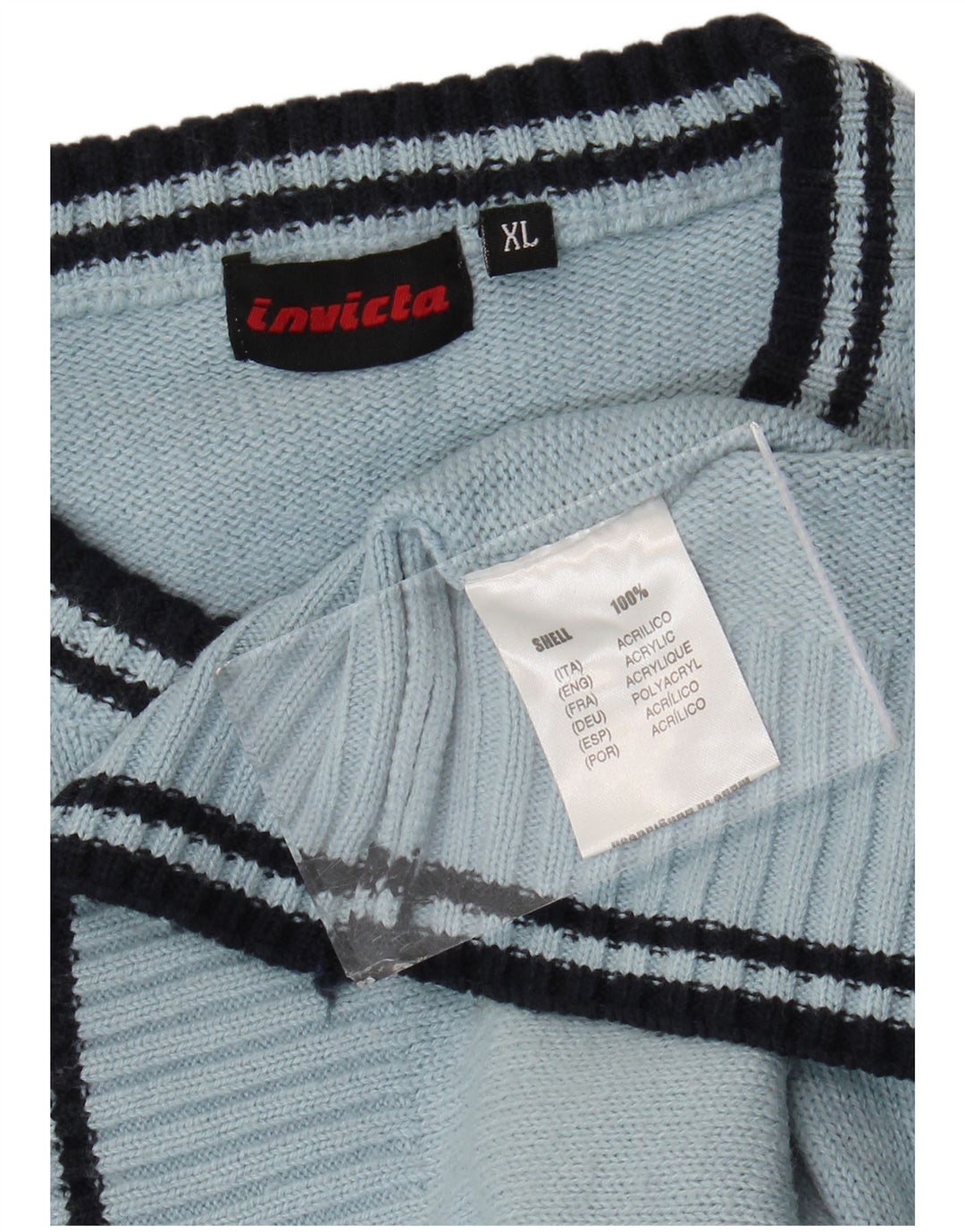 Invicta Herren-Pullover mit Rundhalsausschnitt, XL, blaues Acryl
