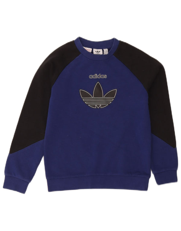 Adidas Sweatshirt mit Grafik für Jungen, 9–10 Jahre, Marineblau, Farbblock