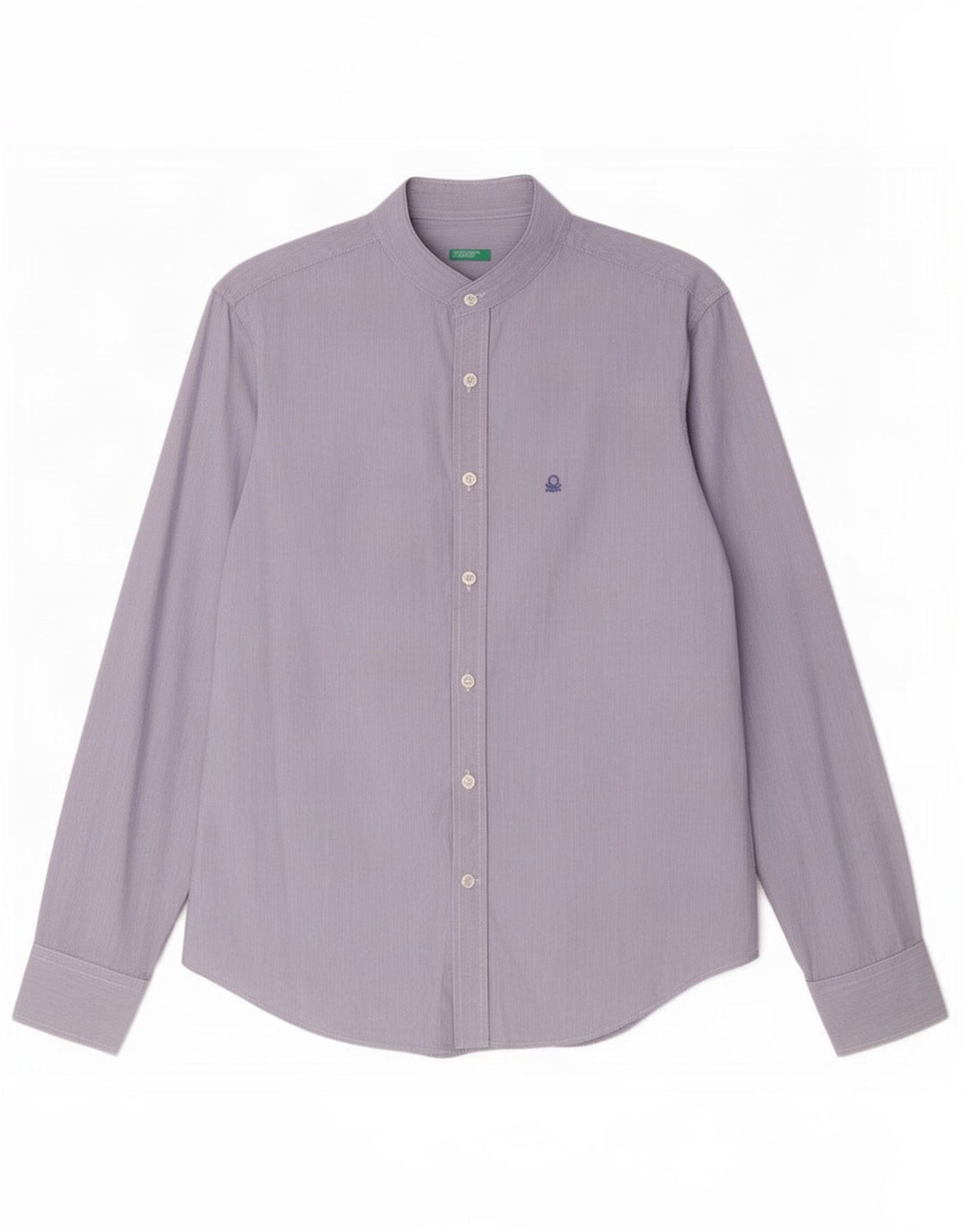 Benetton Herrenhemd, klein, blau, Nadelstreifen