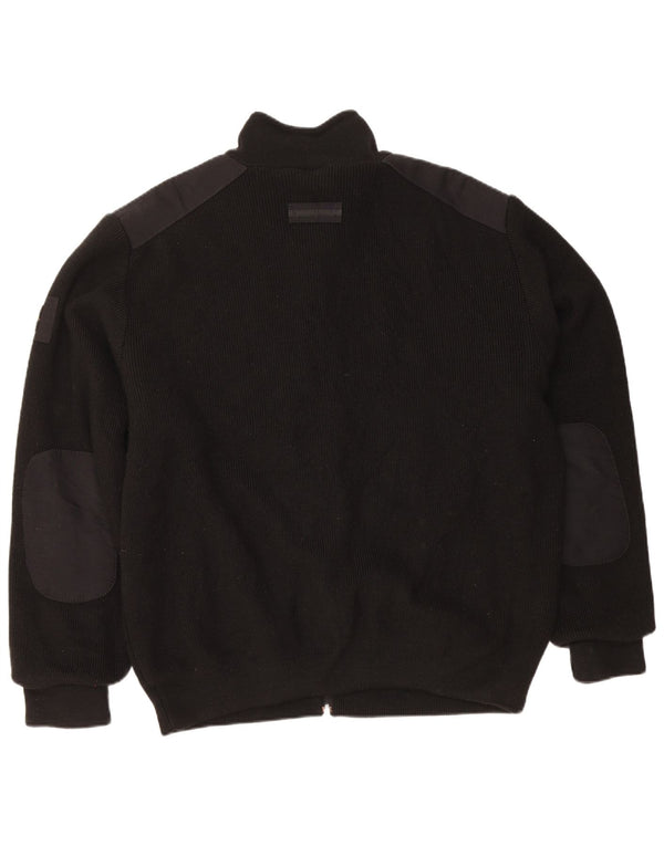 Vintage Herren Cardigan Pullover XL Schwarze Wolle