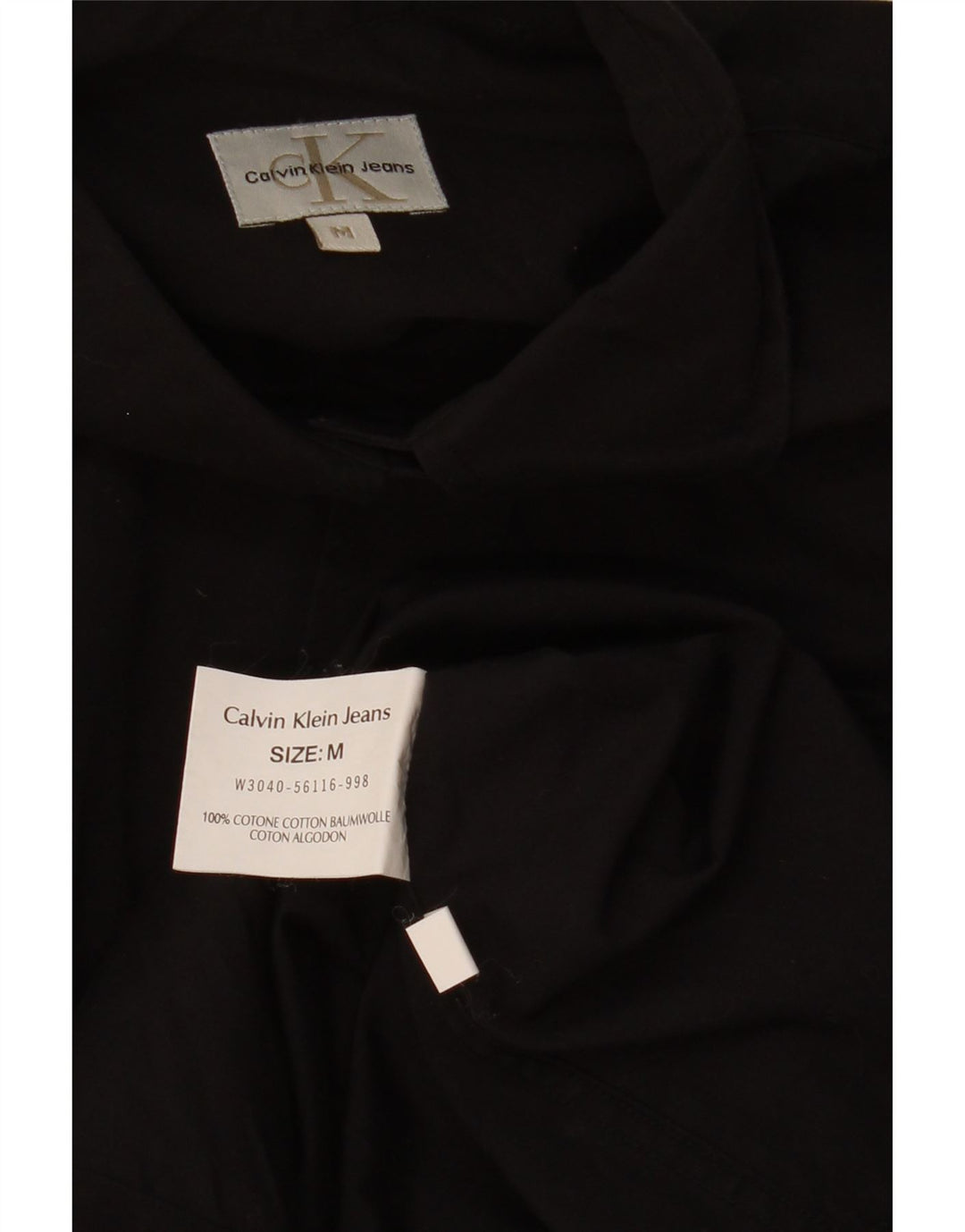 CALVIN KLEIN Damen-Oversize-Hemd UK 14 Mittelschwarze Baumwolle