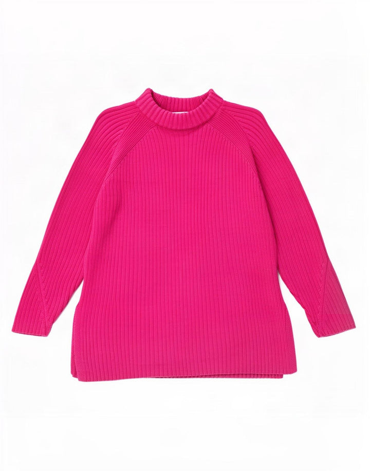 Marks & Spencer Damen Rollkragenpullover aus Baumwolle, Gr. 14, mittelrosa