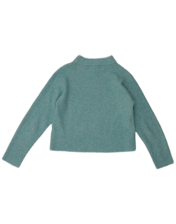 Zara Crop-Pullover mit U-Boot-Ausschnitt für Mädchen, 11–12 Jahre, blaues Polyester