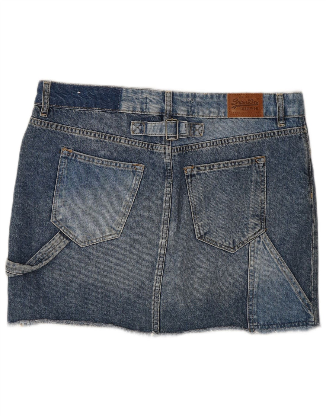Superdry Damen Jeansrock W30 mittelblaue Baumwolle