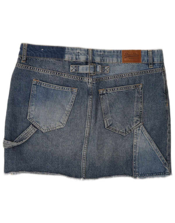 Superdry Damen Jeansrock W30 mittelblaue Baumwolle