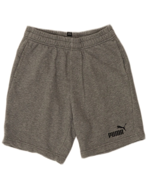 Puma Sportshorts für Jungen, 13–14 Jahre, grau gefleckte Baumwolle