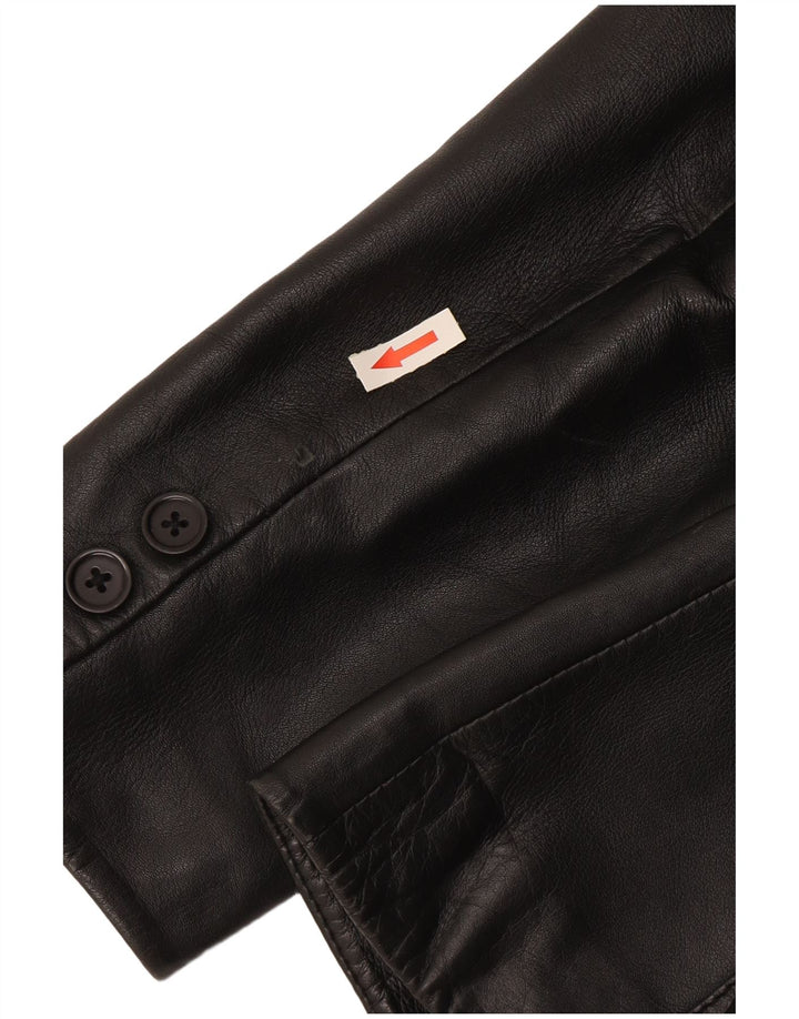 Conbipel Damen-Blazerjacke mit 1 Knopf und 2 Knöpfen, IT 46, großes schwarzes Leder