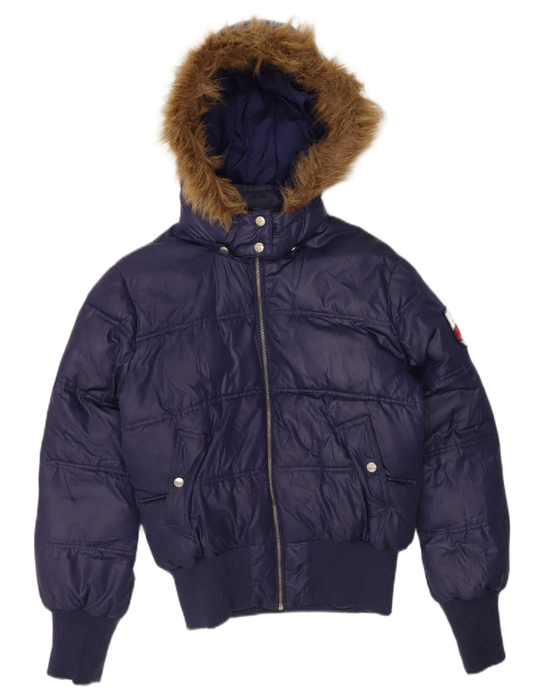 Lee Wattierte Damenjacke mit Kapuze, UK 16, Größe L, Marineblau, Polyester