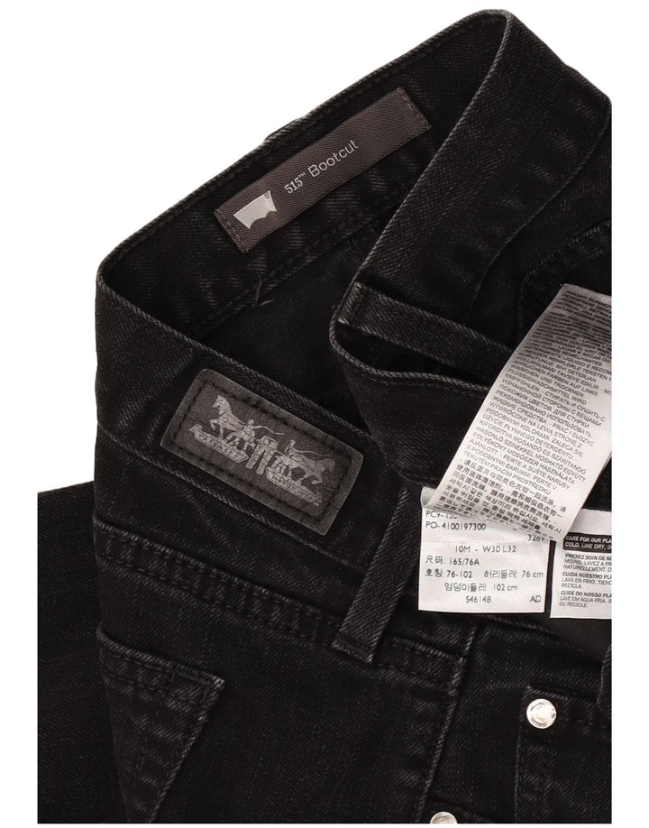 Levi's Damen 515 Bootcut Jeans US 10 Large W30 L32 Schwarze Baumwolle