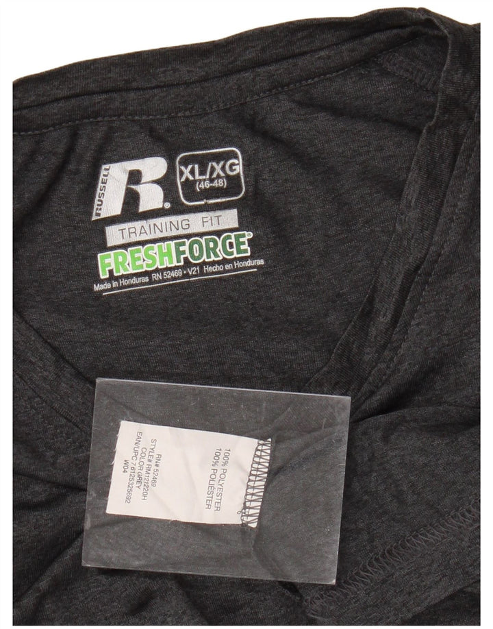 RUSSELL ATHLETIC Herren Dri-Power T-Shirt Top UK 46/48 XL Grau Polyester