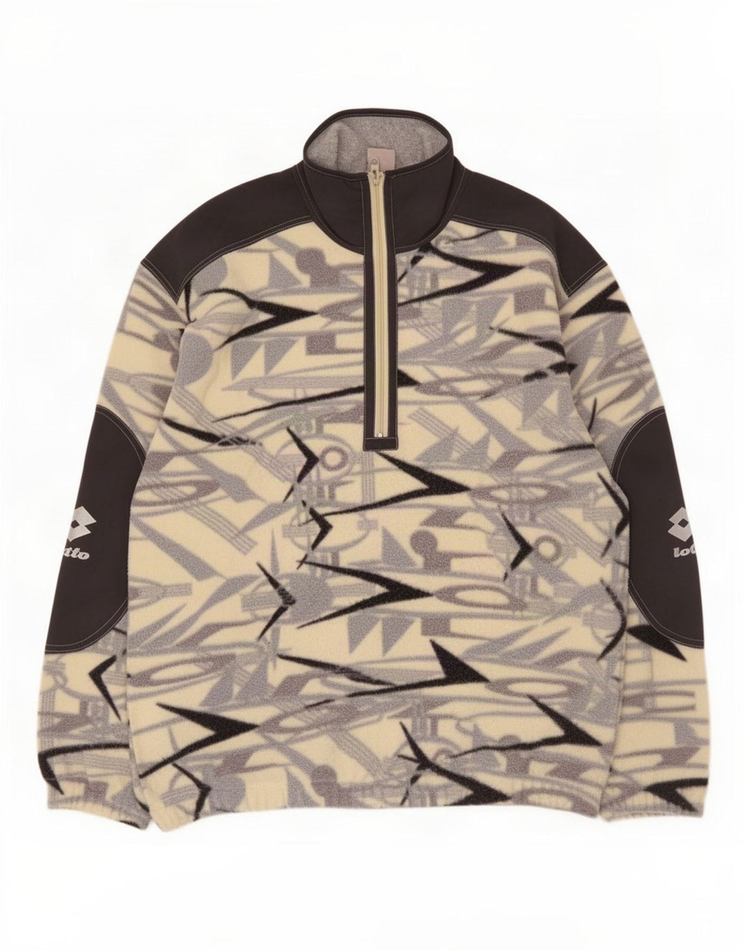 Lotto Herren-Fleecepullover mit Reißverschluss am Hals, XL, mehrfarbig, geometrisch, Polyester