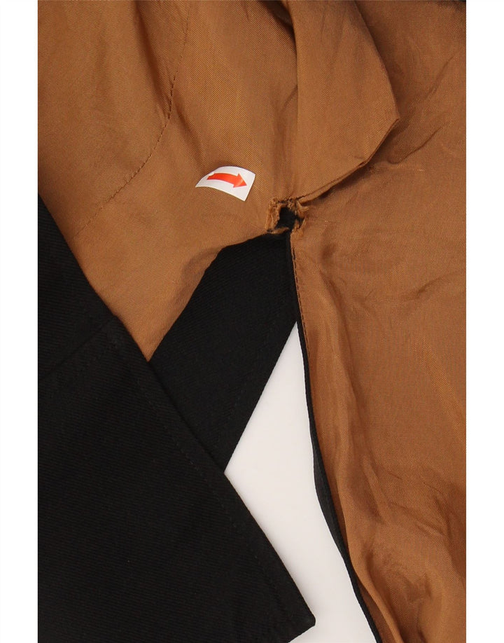 VINTAGE Damen 4-Knopf-Blazerjacke UK 12 Mittelschwarzes Polyester