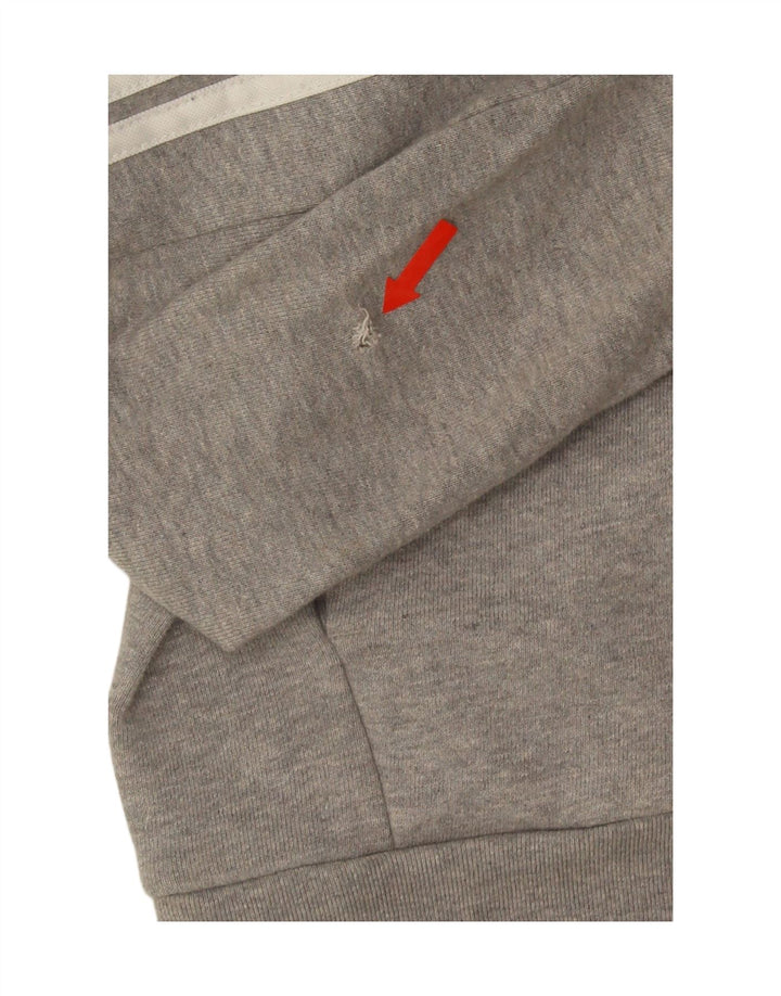 Adidas Herren Regular Fit Zip Hoodie Pullover mittelgraue Baumwolle