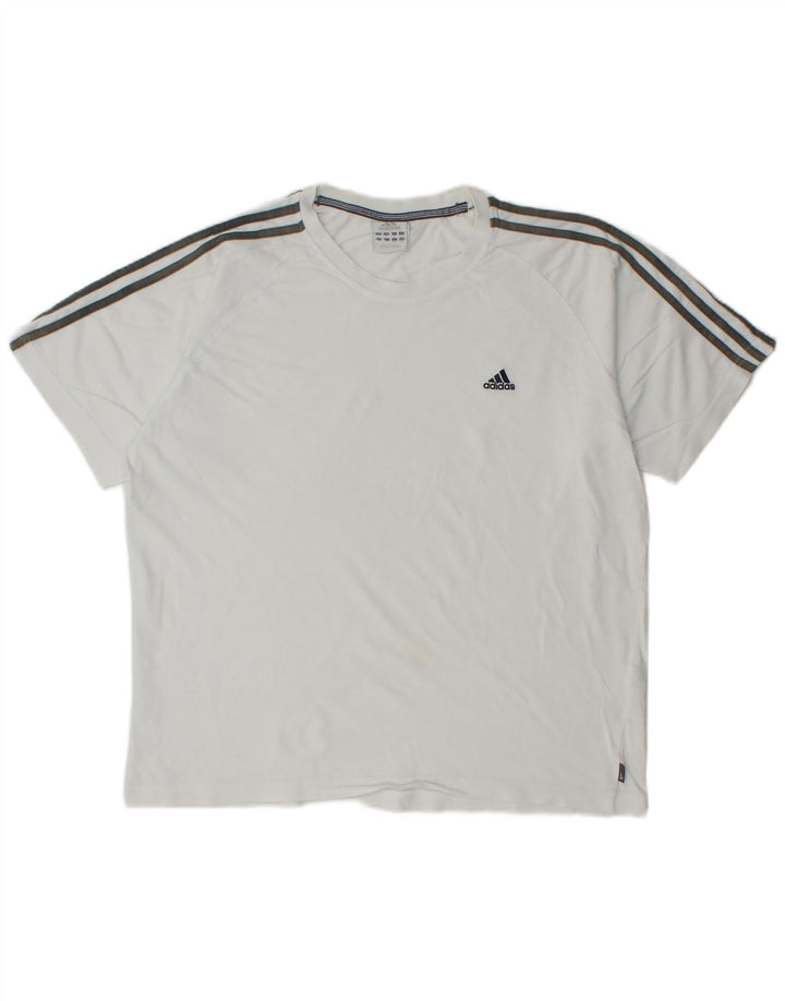 ADIDAS Herren T-Shirt Top Große weiße Baumwolle