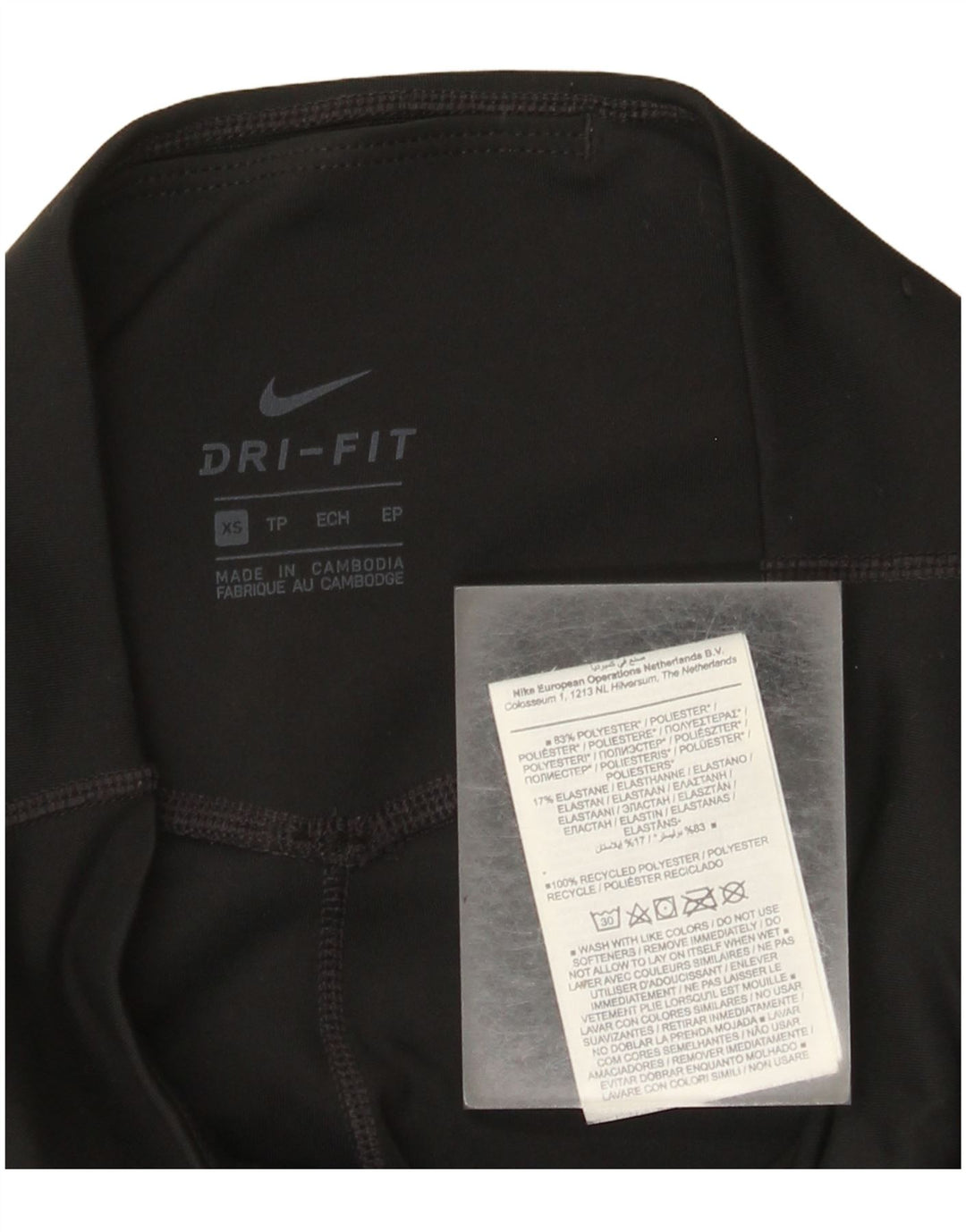 Nike Damen Capri-Leggings UK 4 XS Schwarz Polyester