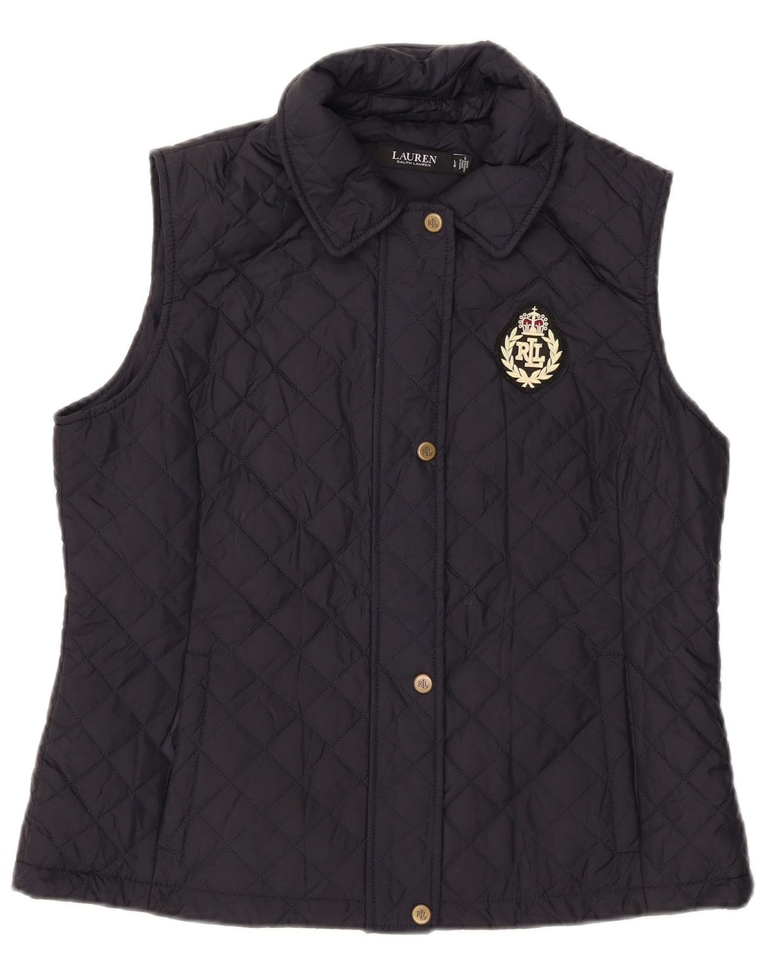 Ralph Lauren Damen Steppweste UK 16 Large Marineblau Polyester