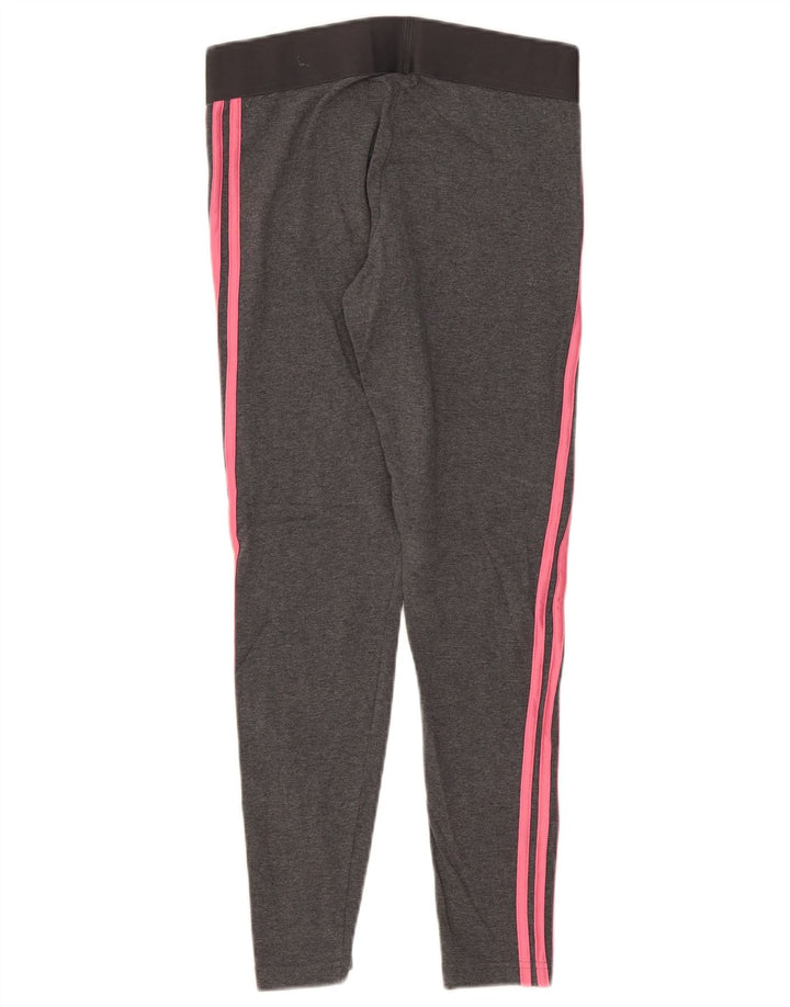 Adidas Damen Leggings UK 12/14 mittelgraue Baumwolle