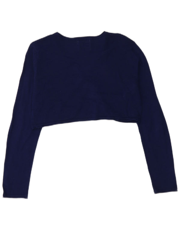 ZARA Mädchen Crop Cardigan Pullover 13-14 Jahre Marineblau geblümt