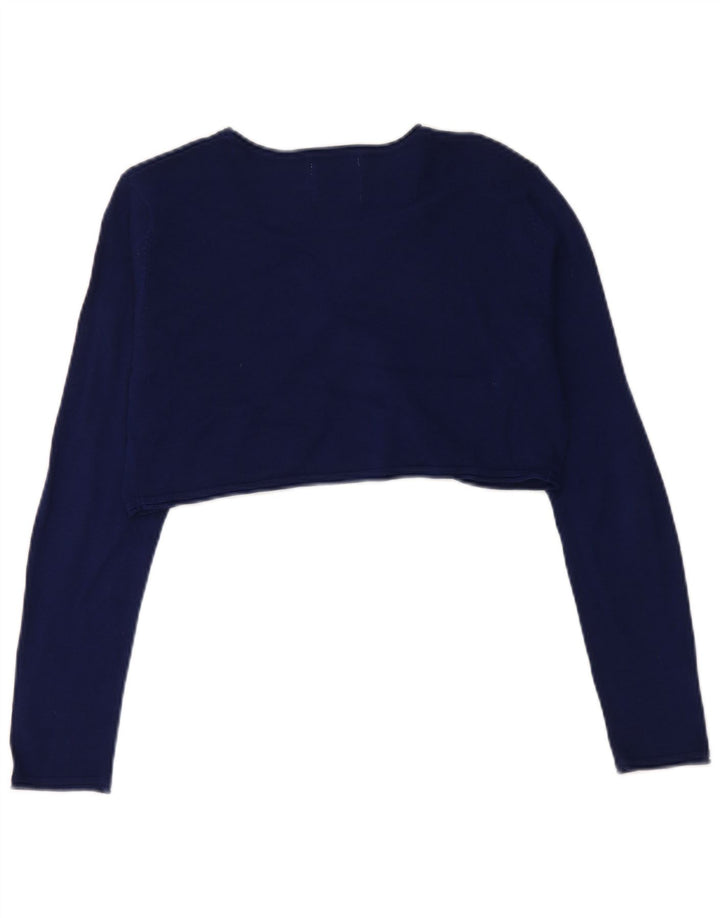 ZARA Mädchen Crop Cardigan Pullover 13-14 Jahre Marineblau geblümt