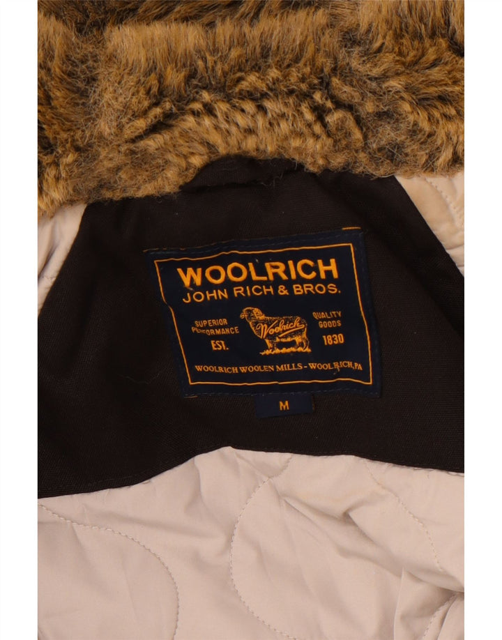 WOOLRICH Damen-Parkajacke mit Kapuze, UK 12, mittelschwarz