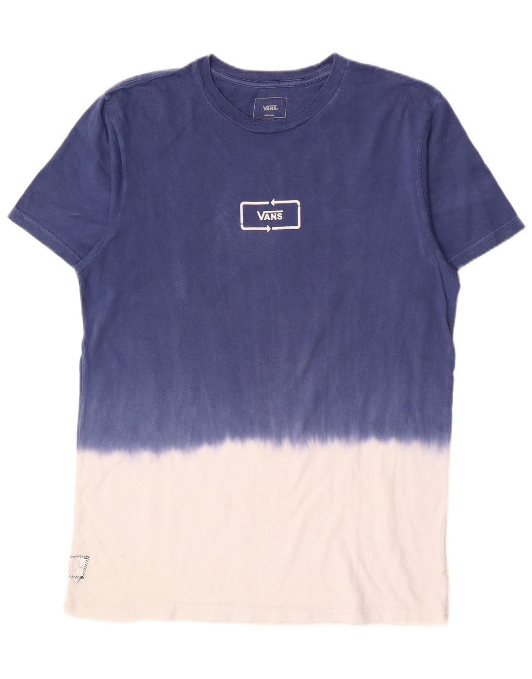 Vans Herren-T-Shirt-Oberteil aus mittelblauer Colourblock-Baumwolle