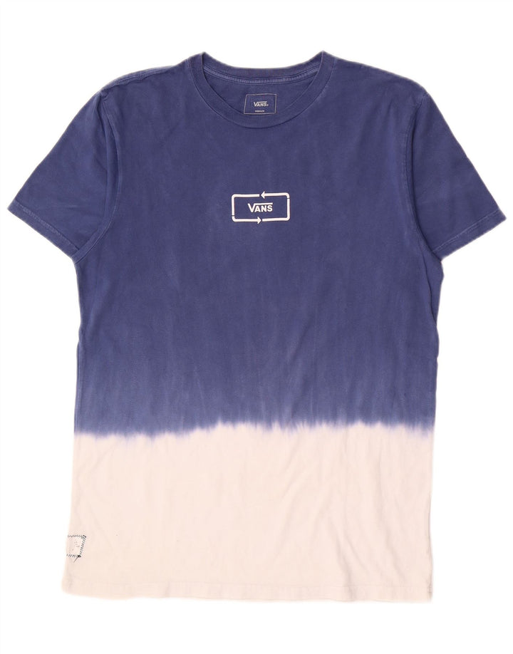 Vans Herren-T-Shirt-Oberteil aus mittelblauer Colourblock-Baumwolle