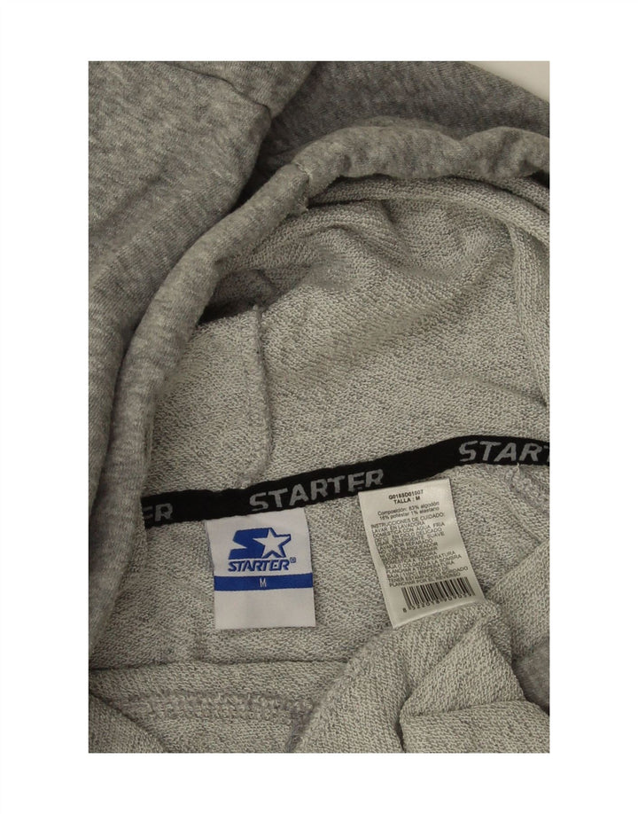 Ärmelloser Starter-Kapuzenpullover für Herren aus mittelgrauer Baumwolle