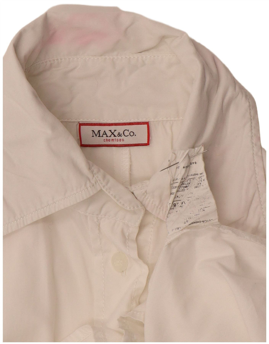 Max & Co. Damen-Unterhemd, UK 12, mittelweiße Baumwolle
