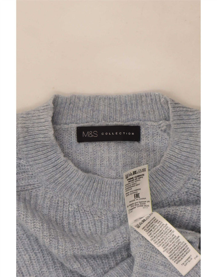 Marks & Spencer Damen-Pullover, übergroß, Rundhalsausschnitt, Gr. 10, Größe S, Blau