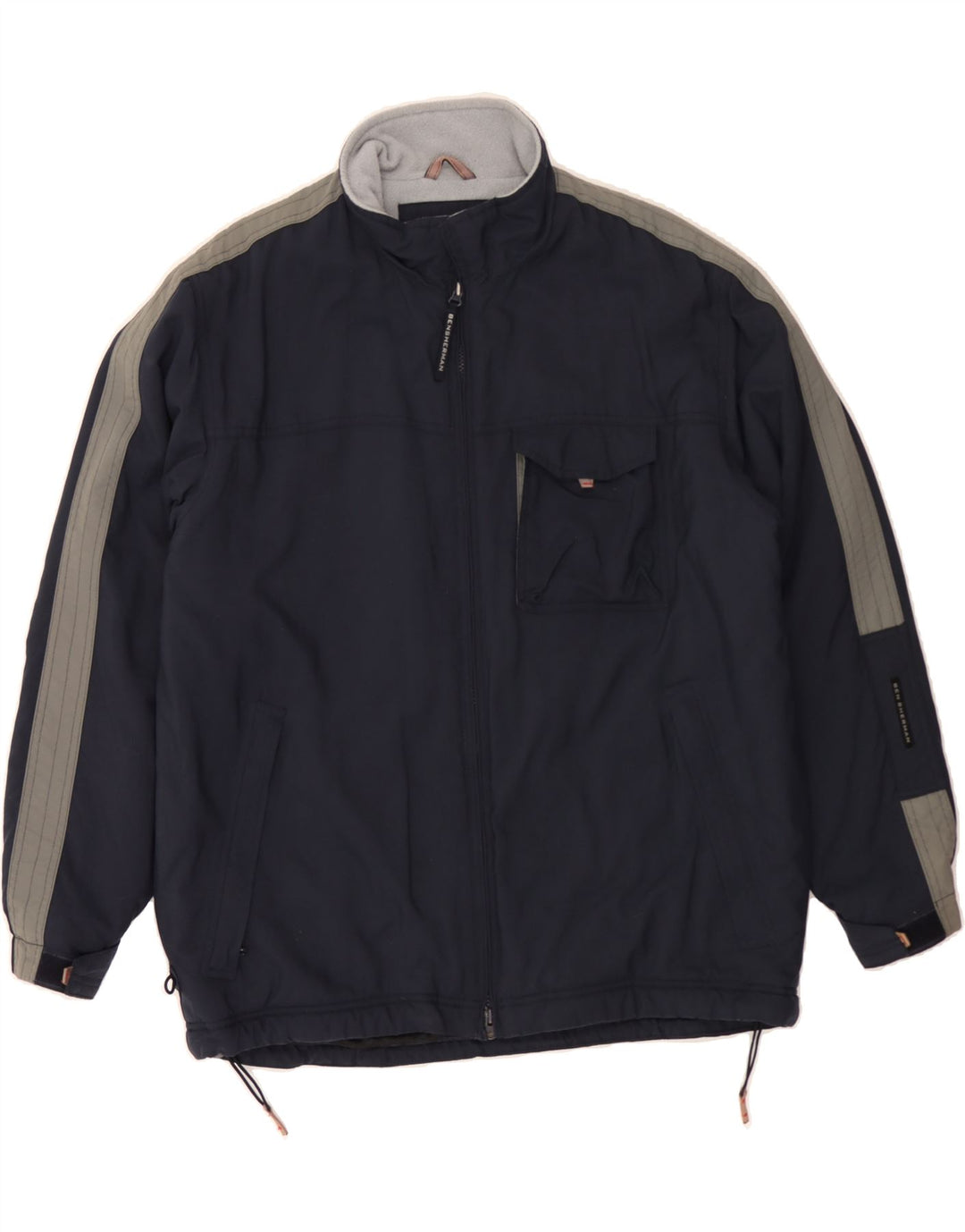 BEN SHERMAN Herren-Windbreaker-Jacke, UK 40, groß, Marineblau, Farbblock