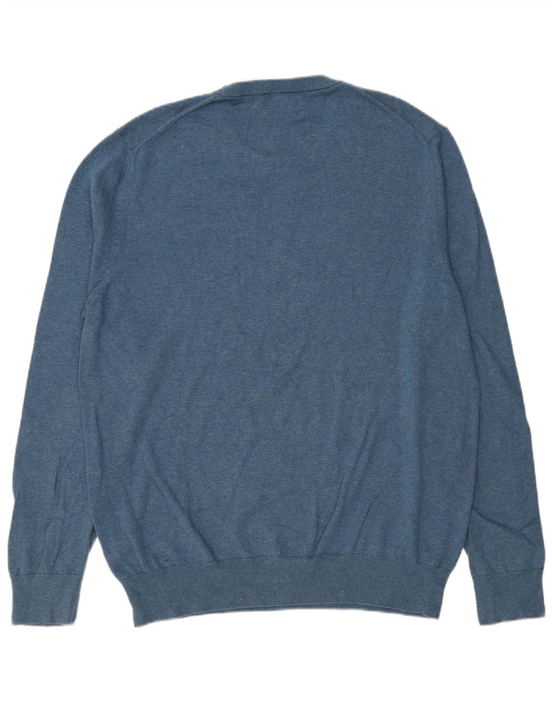 Marks & Spencer Herren-Pullover mit Rundhalsausschnitt, XL, blaue Baumwolle