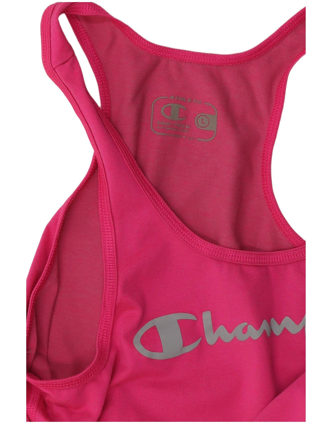CHAMPION Damen Grafik-T-Shirt-Oberteil UK 14 Large Pink