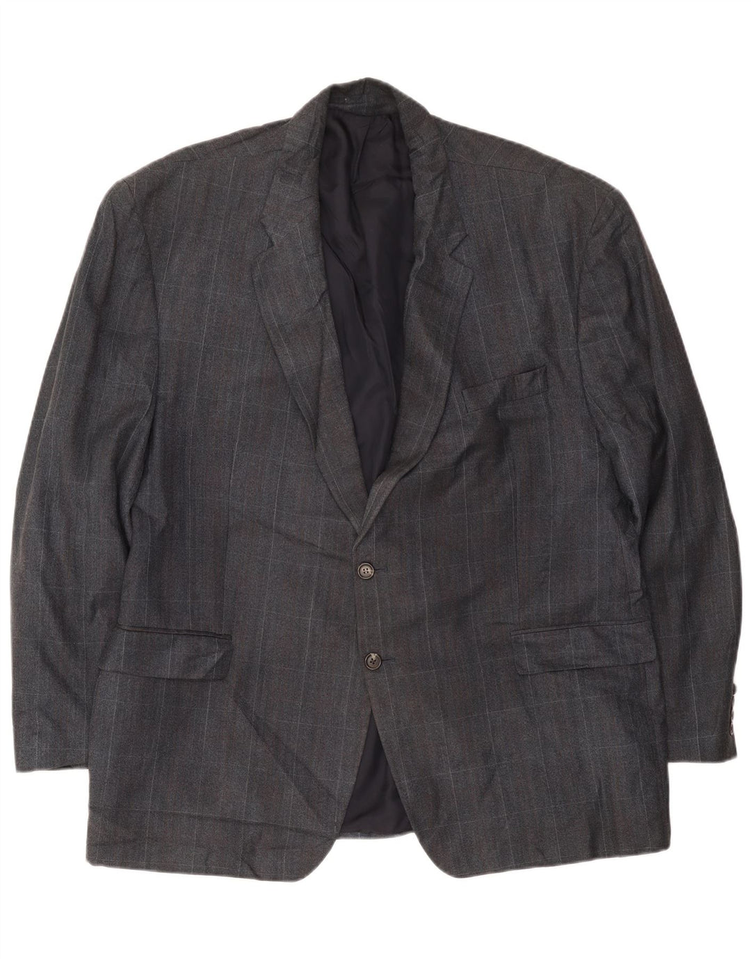 Chaps Herren-Blazer mit 2 Knöpfen, UK 42, XL, Marineblau kariert