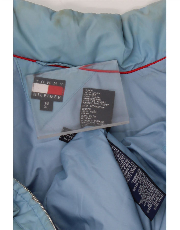 TOMMY HILFIGER Wattierte Weste für Jungen, 15–16 Jahre, XL, blaues Nylon